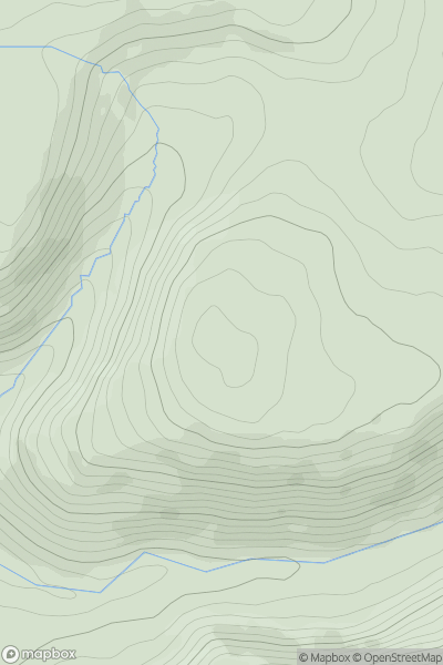 Thumbnail image for Yr Allt [South-West Wales] showing contour plot for surrounding peak